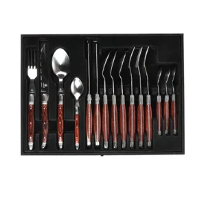 Set Cubiertos Madera Francés 16 Piezas