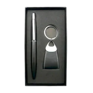 Set Bolígrafo Metálico + Llavero Negro Meron