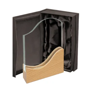 Galvano de Cristal Base Madera Onud