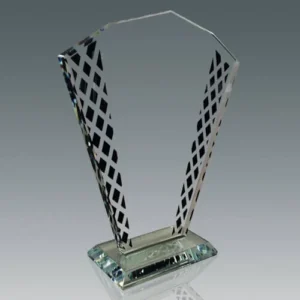 Galvano Cristal Mérito 17,5 × 14 cm